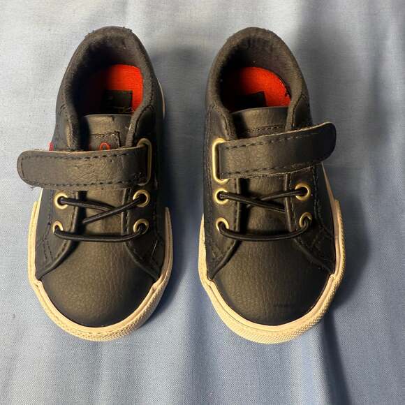 Polo Ralph Lauren size 5Infant Shoes Navy Blue Red Logo Hook and Loop Sneakers - Picture 7 of 7